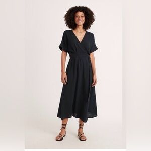 Marine Layer black wrap dress